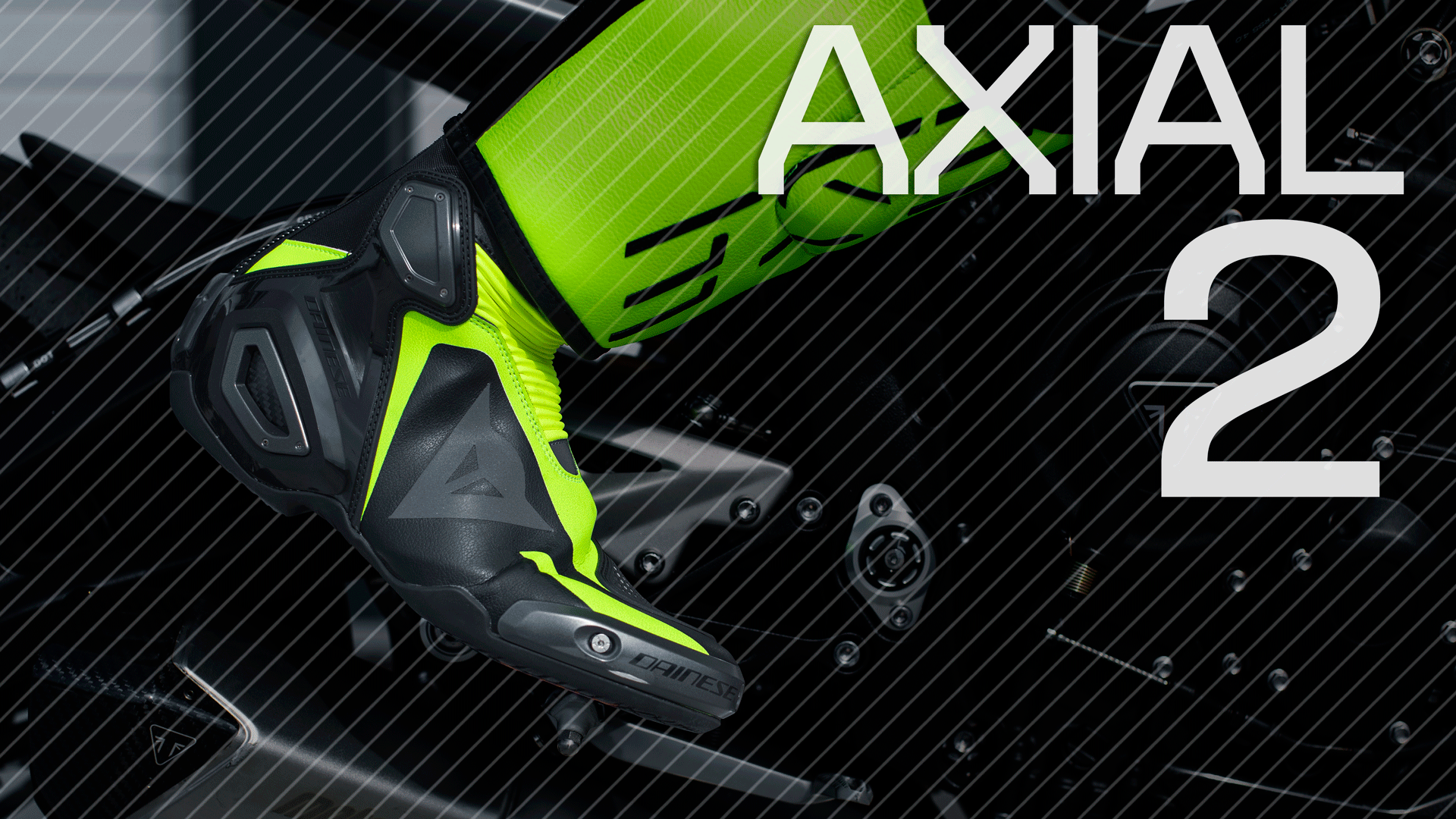 AXIAL 2 - MEN'S MOTORCYCLE RACING BOOTS | BLACK/RED FLUO | Dainese